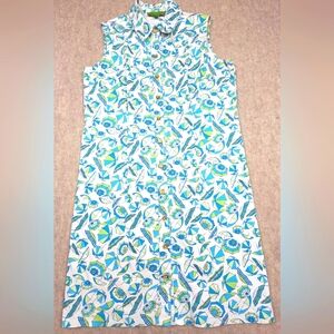 Island Republic Collared Button Up Sleeveless‎ Dress Size M Umbrellas